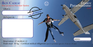 Baptême de saut en parachute Tandem