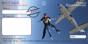 Baptême de saut en parachute Tandem